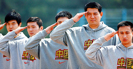 中国男篮集训从军训开始