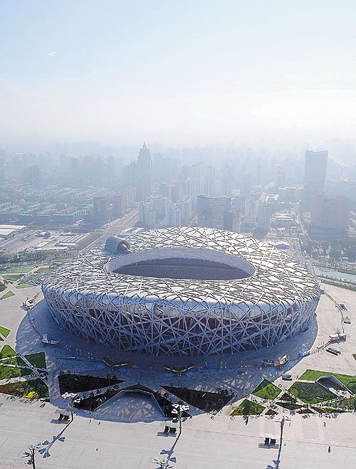 北京奥体中心航拍图片